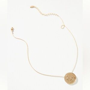❤️Anthropologie - Gold Pisces Zodiac Coin Pendant Necklace